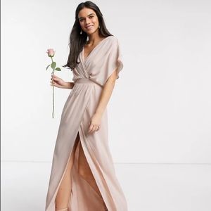 ASOS Design Bridesmaid short sleeved cowl front
